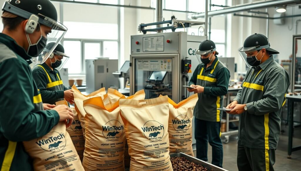 packaging of coffee beans